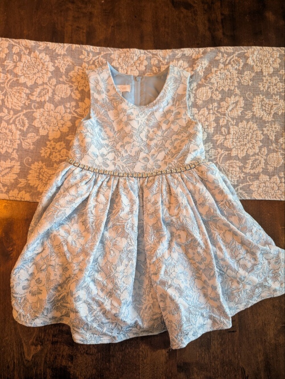 Jessica Simpson Elegant Light Blue Lace Party Dress for Girls/ Size Girl 4
